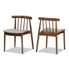 Baxton Studio Wyatt Mid-Century Modern Walnut Wood Dining Chair, PK2 142-8021